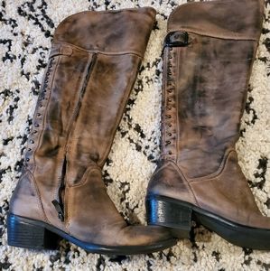 Vince camuto gray/brown leather boots
